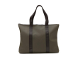 Lightweight synthetic leather handbag with zip closure colour dark green