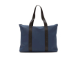 Lightweight synthetic leather handbag with zip closure colour blue