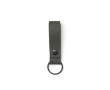 Elegant flexible vegan leather keyring with metal rivet colour dark green