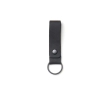 Elegant flexible vegan leather keyring with metal rivet colour black