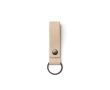 Elegant flexible vegan leather keyring with metal rivet colour beige