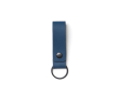 Elegant flexible vegan leather keyring with metal rivet colour blue