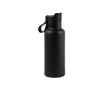 Promotional thermal bottle with handle and push-button lid, 500 ml colour black