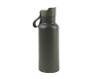 Promotional thermal bottle with handle and push-button lid, 500 ml colour dark green