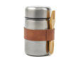 Branded steel food thermos with fork, 500 ml colour silver