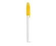 Ballpoint pen with a coloured cap and blue ink colour yellow