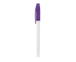 Ballpoint pen with a coloured cap and blue ink colour purple