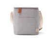 Small modern-style cooler bag with shoulder strap colour grey