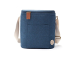 Small modern-style cooler bag with shoulder strap colour blue