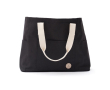 Elegant recycled beach bag with double handles colour black