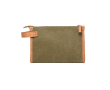 Elegant recycled toiletry bag with logo colour green