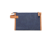 Elegant recycled toiletry bag with logo colour navy-blue