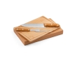 BBQ utensil set with bamboo board and 2 utensils colour brown