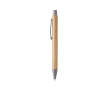 Bamboo ballpoint pen with metal clip, gray, blue ink colour natural