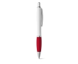 Ballpoint pen white barrel rubber grip colour red