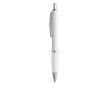 Ballpoint pen white barrel rubber grip colour white