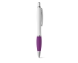 Ballpoint pen white barrel rubber grip colour violet