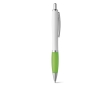 Ballpoint pen white barrel rubber grip colour light-green