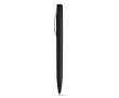 Metal-look plastic ballpoint pen with black ink colour black