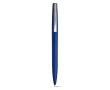Metal-look plastic ballpoint pen with black ink colour blue