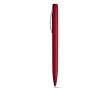 Metal-look plastic ballpoint pen with black ink colour red