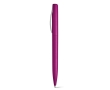 Metal-look plastic ballpoint pen with black ink colour fuchsia