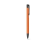 Metal ballpoint pen with coloured body and black ink colour orange