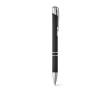 Aluminium ballpoint pen with rubber barrel black ink colour black
