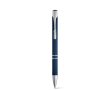 Aluminium ballpoint pen with rubber barrel black ink colour blue