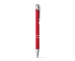 Aluminium ballpoint pen with rubber barrel black ink colour red