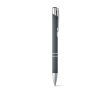 Aluminium ballpoint pen with rubber barrel black ink colour grey