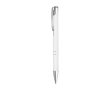 Aluminium ballpoint pen with rubber barrel black ink colour white