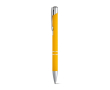 Aluminium ballpoint pen with rubber barrel, black ink colour yellow