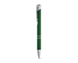 Aluminium ballpoint pen with rubber barrel, black ink colour green