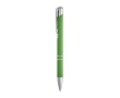 Aluminium ballpoint pen with rubber barrel black ink colour light-green