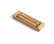Ecological set with bamboo ballpoint pen and pencil colour natural