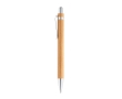 Wooden-bodied pen with chrome finishes blue ink colour wood