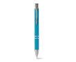 Pen made of plastic in many colours with blue ink, Aster Budget colour light blue