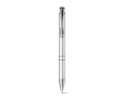 Pen made of plastic in many colours with blue ink, Aster Budget colour matt silver