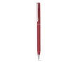 Rotatable metal ballpoint pen with blue ink colour red