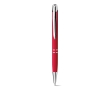 Ballpoint pen with a soft rubber surface colour red