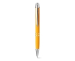 Ballpoint pen with a soft rubber surface colour yellow