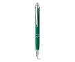 Ballpoint pen with a soft rubber surface colour green