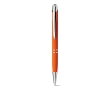 Ballpoint pen with a soft rubber surface colour orange