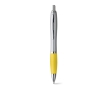 Ballpoint pen with anti-slip grip and blue ink colour yellow