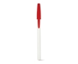 Ballpoint pen with white barrel and cap, Corvina colour red
