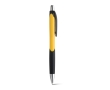Two-tone plastic ballpoint pen with rubberised grip colour yellow