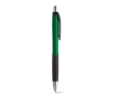 Two-tone plastic ballpoint pen with rubberised grip colour green