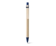 Recycled paper ballpoint pen with wooden clip colour blue