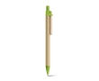 Recycled paper ballpoint pen with wooden clip colour light-green